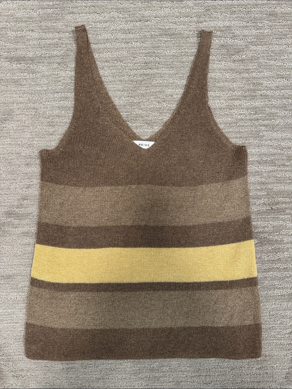 Reiss Metallic Striped Knit Cami Top Size Small